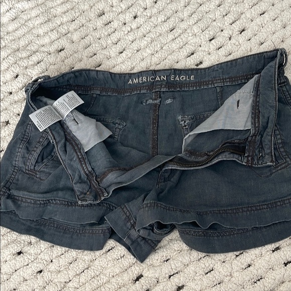 American Eagle Women's Size 10 Linen Black Shorts - Picture 7 of 7